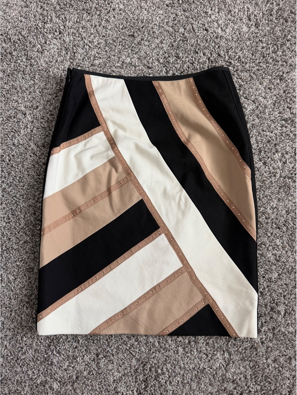 WHBM Multicolor Colorblock Studded Career Pencil Skirt Women's Size 4
